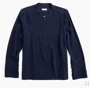J.Crew Navy Reimagined Silk Tunic top blouse shirt - NEW Medium